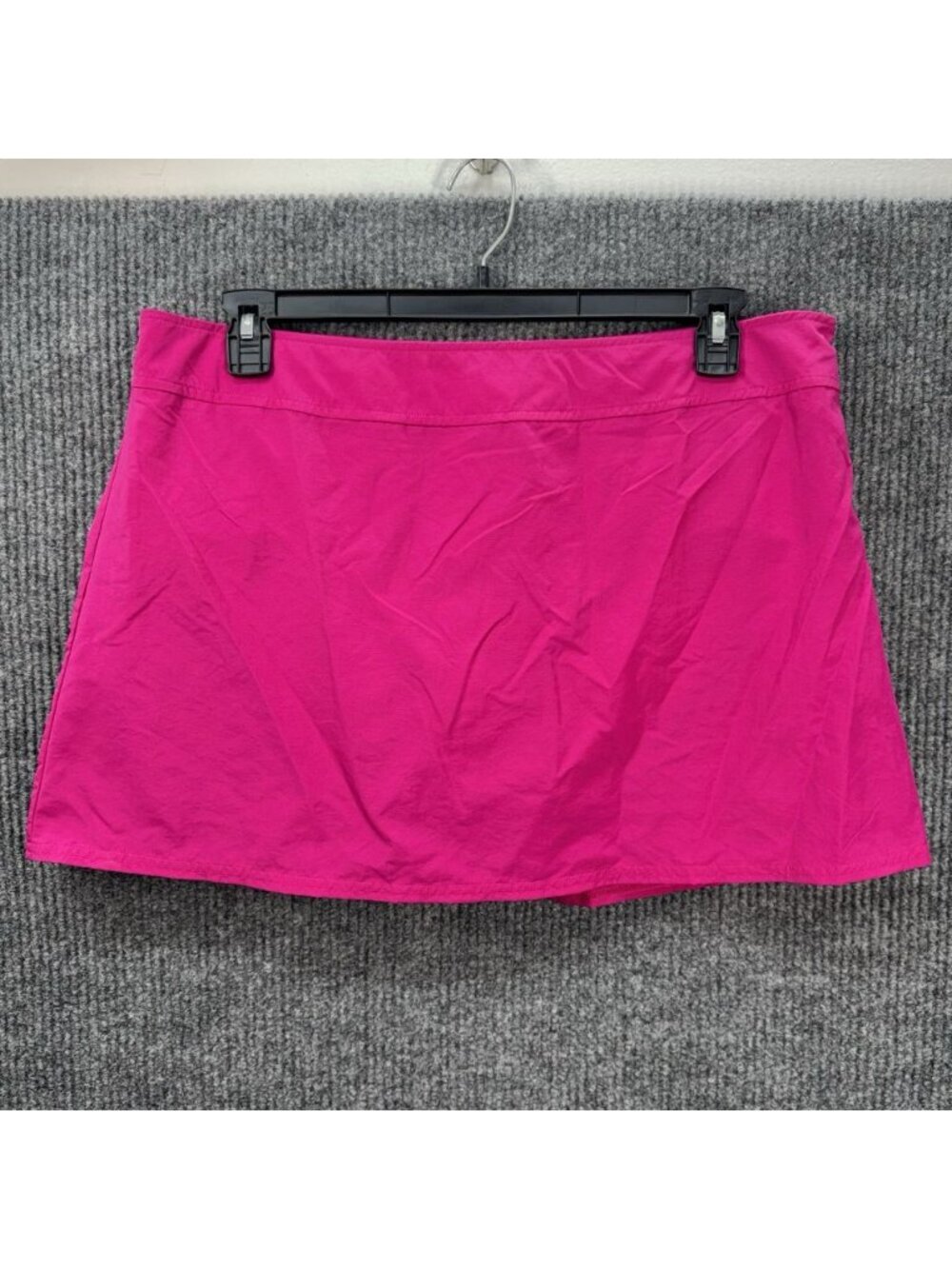 Lands End Swim Skirt Skort Womens 18 Bright Pink Bathing Suit Quick Dry Side Zip